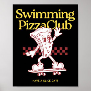 Poster Clube de Skate de Pizza de Natação Esportes Aquáti