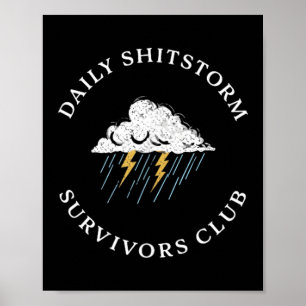 Poster Clube de Sobreviventes da Tempestade Diária Engraç