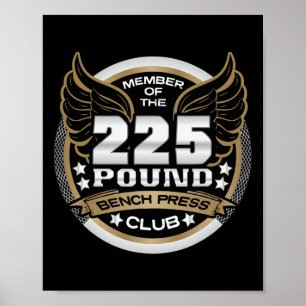 Poster Clube de Supino de 225 Libras para Halterofilista 