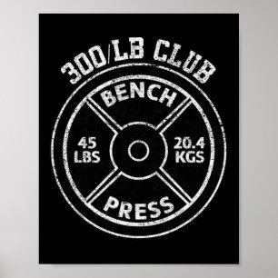 Poster Clube de Supino Reto de 300 Libras Academia Levant