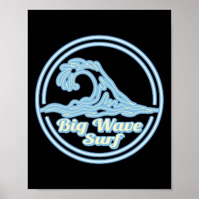 Poster Clube de Surf Big Wave Dunnet Y, Gráfico de Surf (Frente)