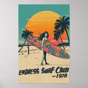 Poster Clube de Surf Sem Fim 1978 – Pop de Garota Surfist