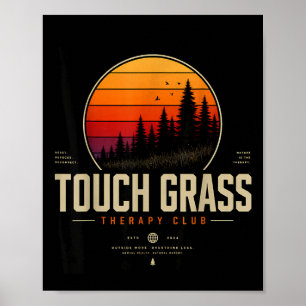 Poster clube de terapia toque na grama streetwear retrô n