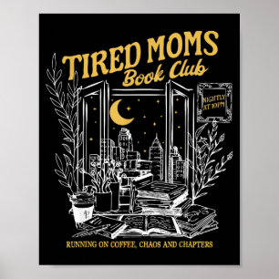 Poster Clube do livro de mães cansadas retrô literatas bo