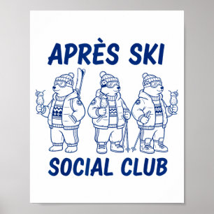 Poster Clube social après ski ursos polares engraçados es