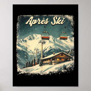 Poster Clube social de après ski amante de esqui esquiado