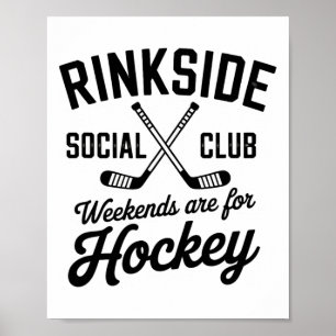 Poster Clube Social Rinkside Vibes de Hóquei no Gelo Retr