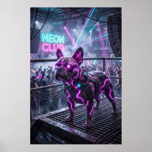Poster Clube Subterrâneo Neon Frenchie