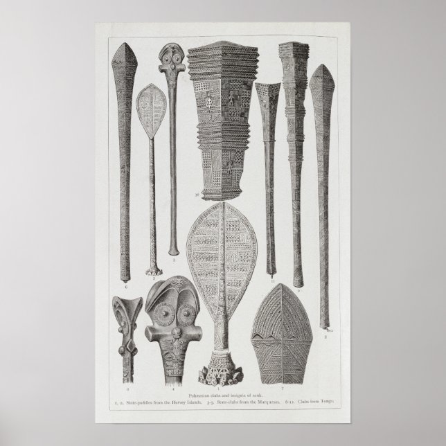 Pôster clubes polinésios e insígnias de patente (Frente)