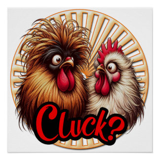 Pôster Cluck Chickens Glossy Poster