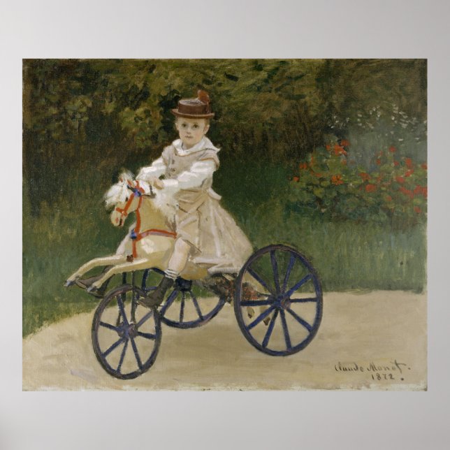 Poster Clude Monet - Jean Monet no seu Hobby Horse 1872 (Frente)