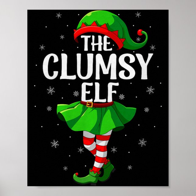 Poster Clumsy Elf Christmas Girls Women Elf Squad Xmas Fa (Frente)