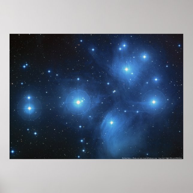 Poster Cluster de estrelas Pleiades (Frente)