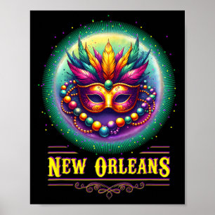 Poster Cly New Orleans Bourbon Street Diversão Legal Nola
