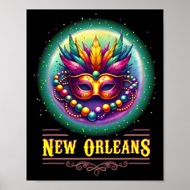Poster Cly New Orleans Bourbon Street Diversão Legal Nola (Frente)