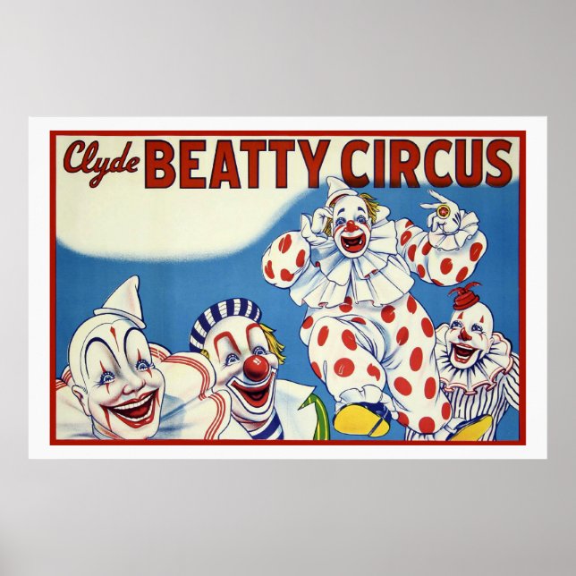 Poster Clyde Beatty Vintage Circus (Frente)
