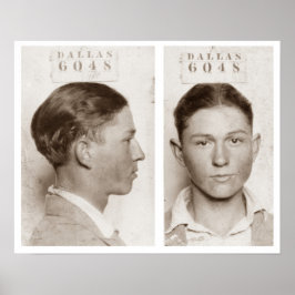 Poster Clyde Champion Barrow Mug Shot Dallas Circa 1926