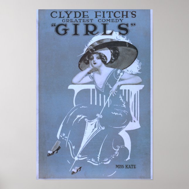 Pôster Clyde Fitch's Greatest Comedy, "Girls" Theatre (Frente)