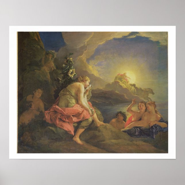 Pôster Clytie transformada em girassol, 1688 (óleo ligado (Frente)