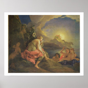 Pôster Clytie transformou em um girassol, 1688 (óleo