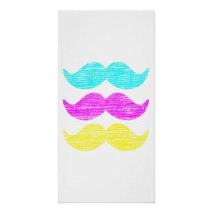 Pôster CMY Mustaches (estilo letterpress)