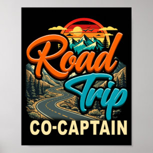 Poster Co capitão de viagem de carro familiar acampando