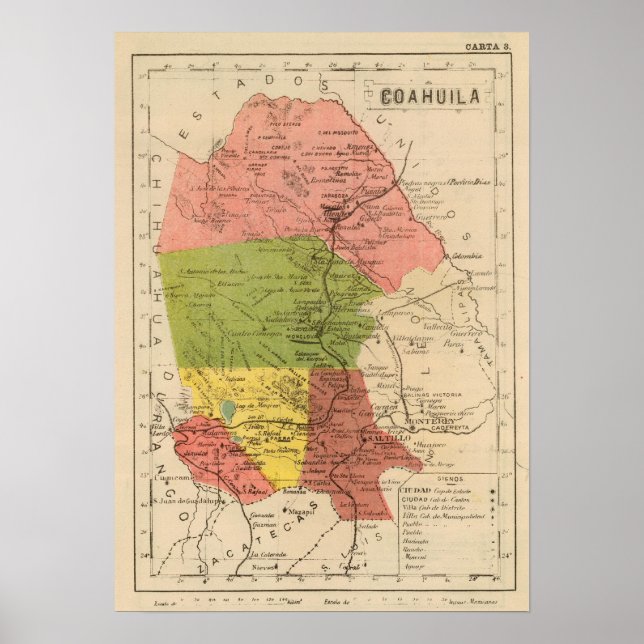 Pôster Coahuila, México (Frente)