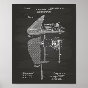 Poster Coal Mining Machine 1903 Patent Art Chalkboard