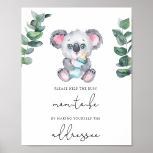 Poster Coala /Ajude a Mãe Atarefada a Endereçar um Envelo