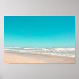 Poster Coalhada de Pastel Ocean Sandy Beach Céguas voador