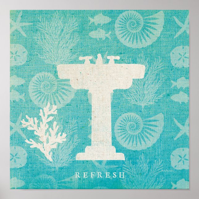 Poster Coastal Artwork | Bathroom Sink (Frente)