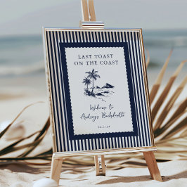 Poster Coastal Bachelorette Party Welcome Sign