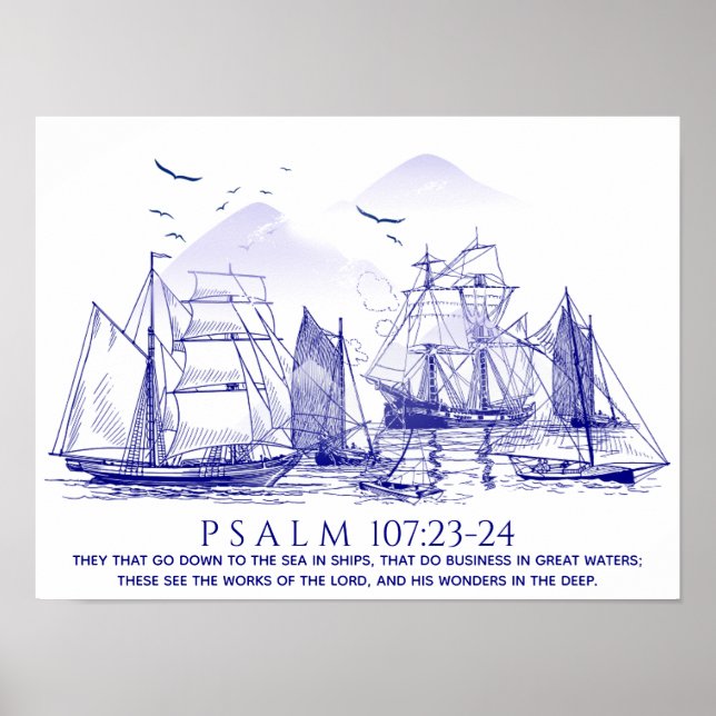 Poster Coastal Bible Verse (Frente)