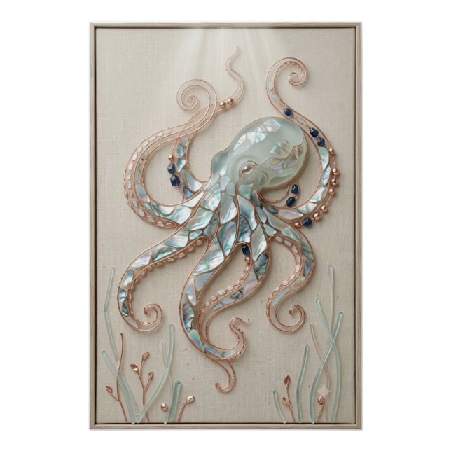 Pôster Coastal Octopus Wall Art (Frente)