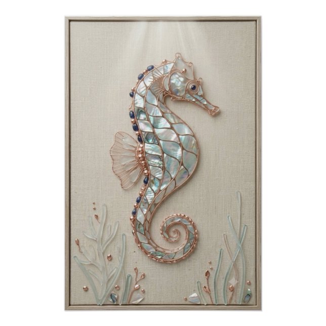 Pôster Coastal Seahorse Wall Art (Frente)
