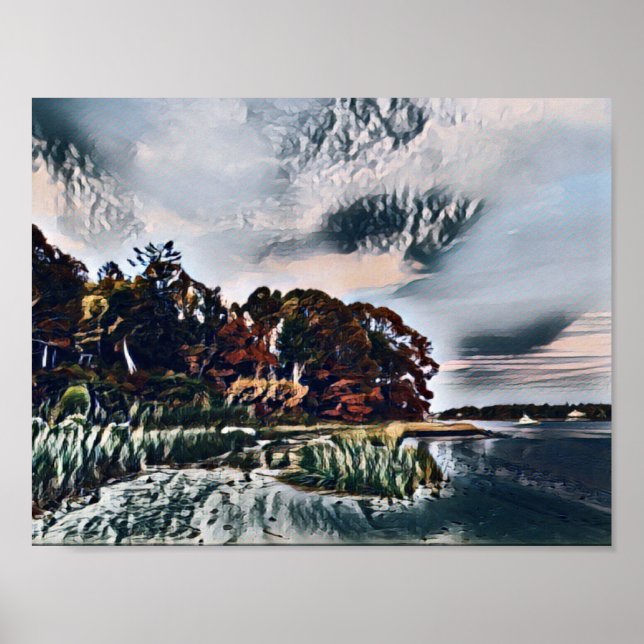 Poster Coastal Storm Clouds Gather Over Cape Cod Shore (Frente)