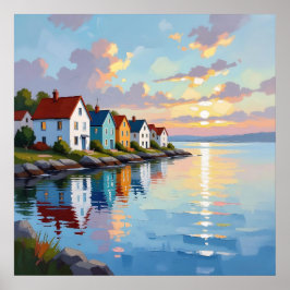 Poster Coastal Themed | Beach Homes on the Bay