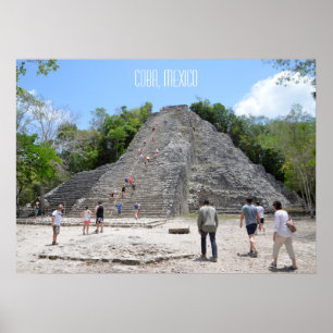 Poster Coba Pyramid Ruins Riviera Maya México