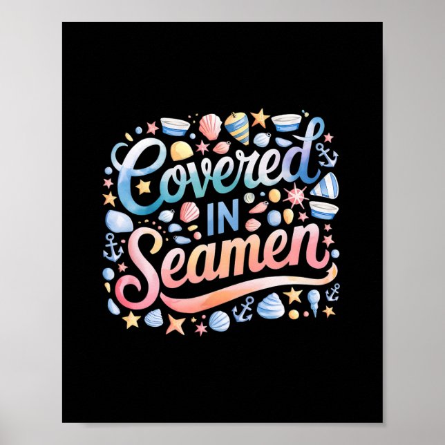 Poster Coberta de Sêmen Piada Engraçada Sarcástica Mulher (Frente)