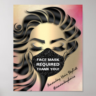 Poster Cobertura de máscara de rosto Rosa de codificaç