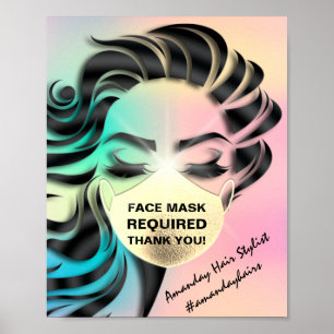 Poster Cobertura de máscara facial Holográfica de codific