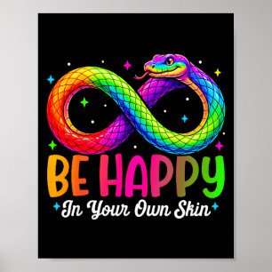 Poster Cobra arco-íris seja feliz design de conscientizaç