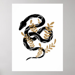 Poster Cobra com plantas