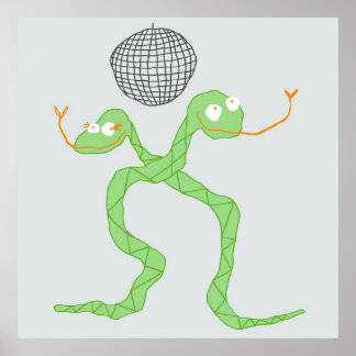 Pôster Cobra de Disco em Verde