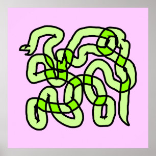 Pôster Cobra de verde limão, no rosa