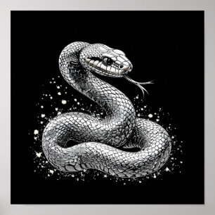 Poster Cobra Metálico Elegante Estética Fantasia Sombria