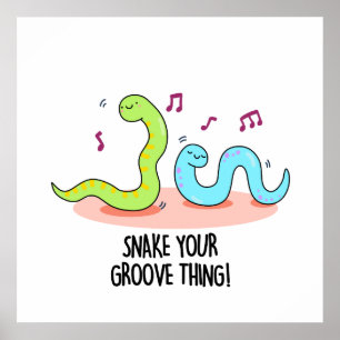 Poster Cobra O Seu Worm De Disco Bonito Do Groove