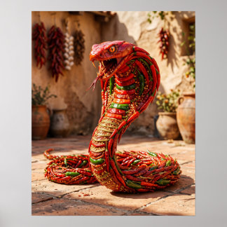 Poster Cobra Pimenta Vermelha Carmesim
