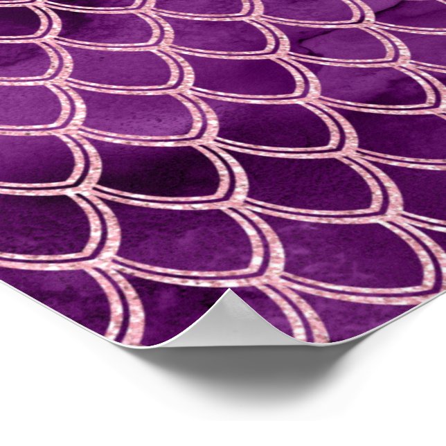 Poster Cobra Serpente Réptil Padrão Roxo (Borda)