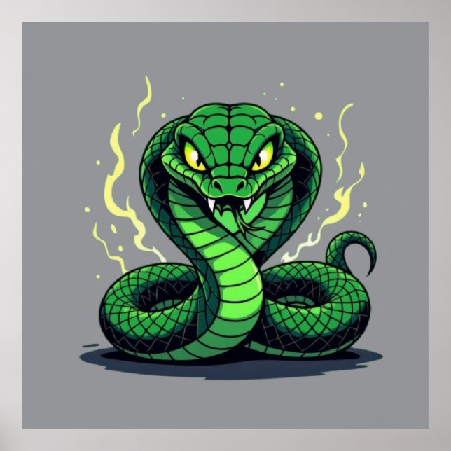 Poster Cobra Venenosa – Perigo e Precisão (Frente)